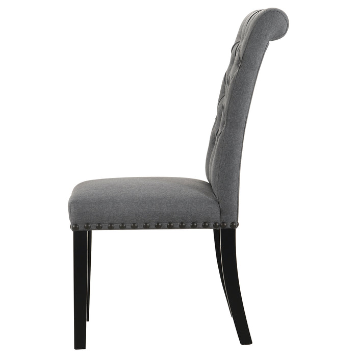 Alana Fabric Upholstered Dining Side Chair Grey (Set of 2)