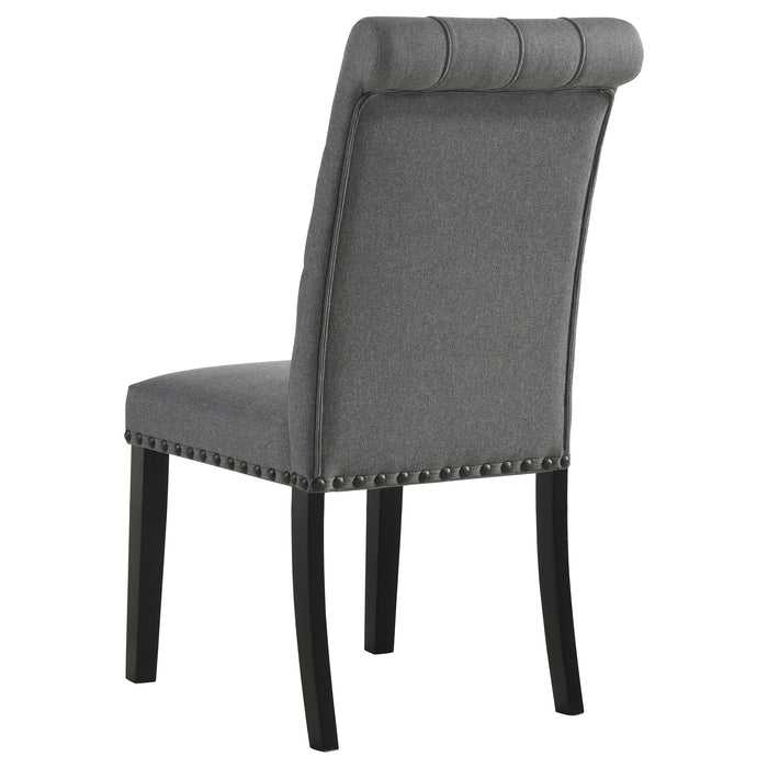 Alana Fabric Upholstered Dining Side Chair Grey (Set of 2)