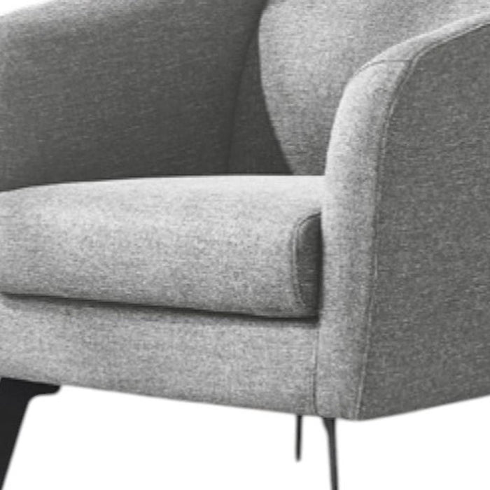 Contemporary Fabric Curved Arm Accent Chair - Light Gray