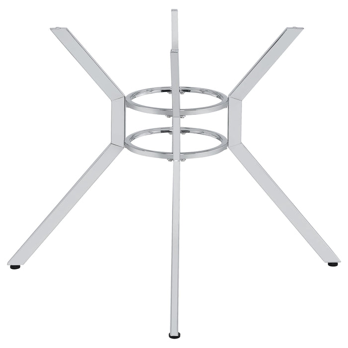 Steele Spoke Metal Dining Table Base Chrome