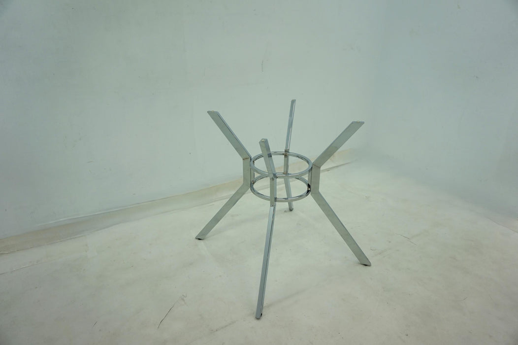 Steele 48-inch Round Glass Top Dining Table Chrome