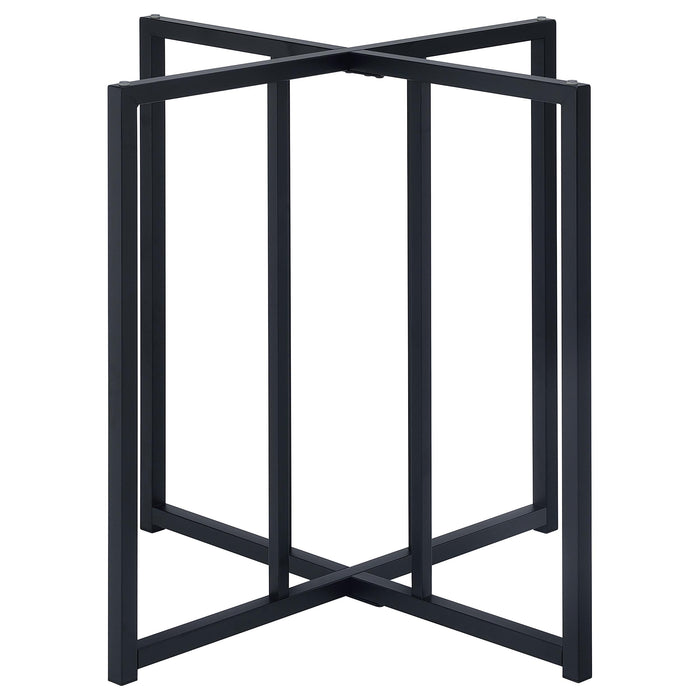 Pace Geometric Metal Dining Table Base Matte Black