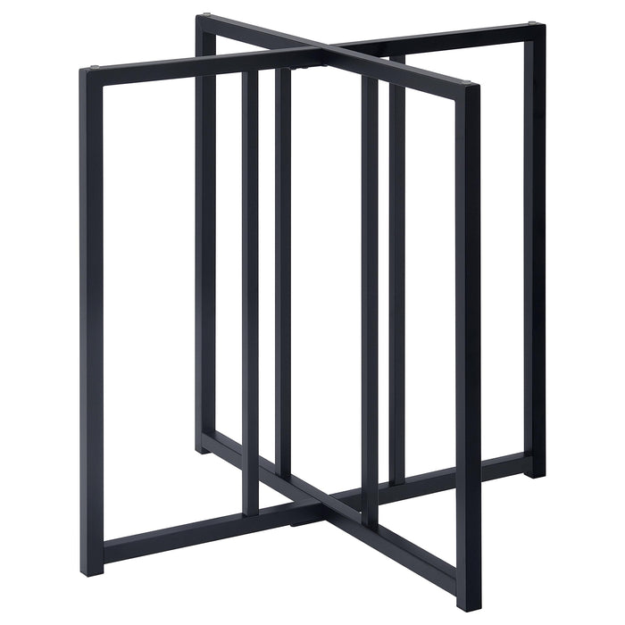 Pace Geometric Metal Dining Table Base Matte Black