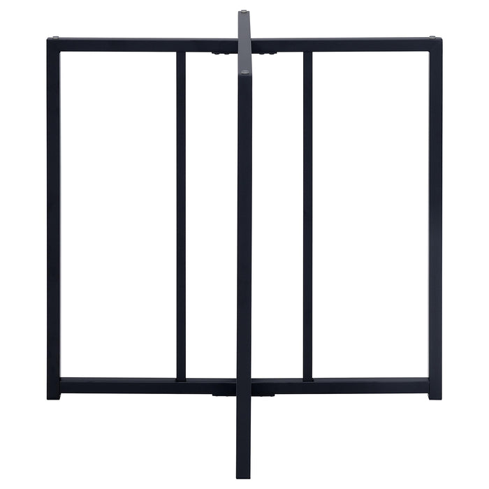 Pace Geometric Metal Dining Table Base Matte Black