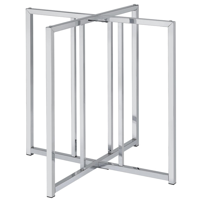 Pace Geometric Metal Dining Table Base Chrome