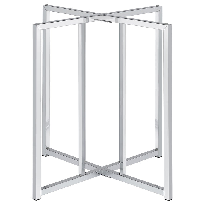 Pace Geometric Metal Dining Table Base Chrome