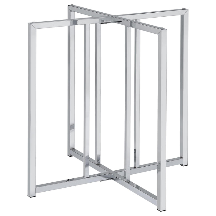 Pace Geometric Metal Dining Table Base Chrome