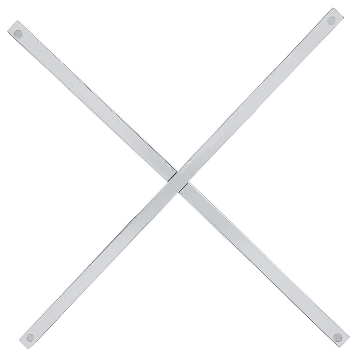 Pace Geometric Metal Dining Table Base Chrome