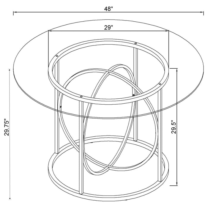 Levy Loop Metal Dining Table Base Matte Black
