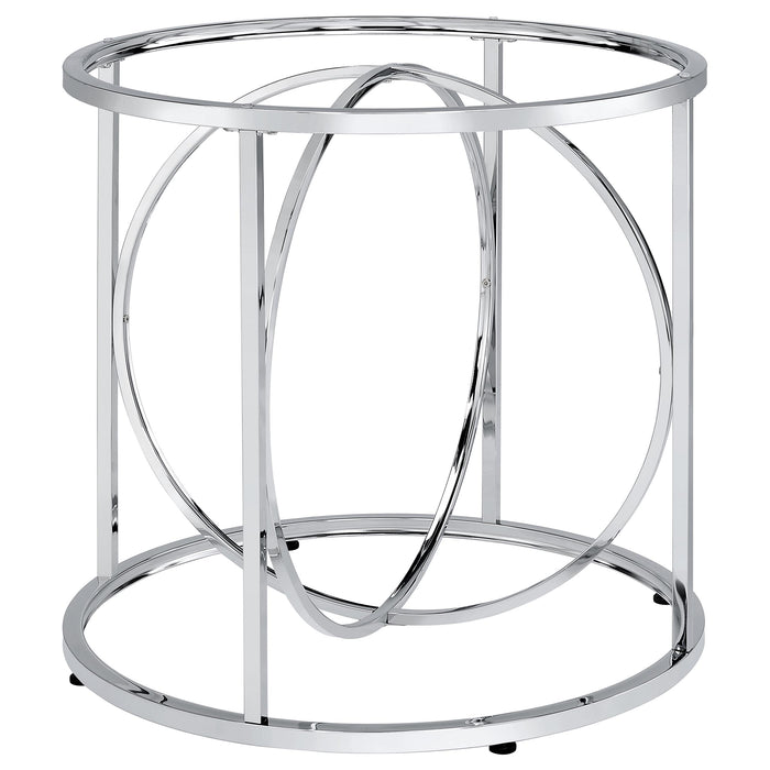 Levy Loop Metal Dining Table Base Chrome