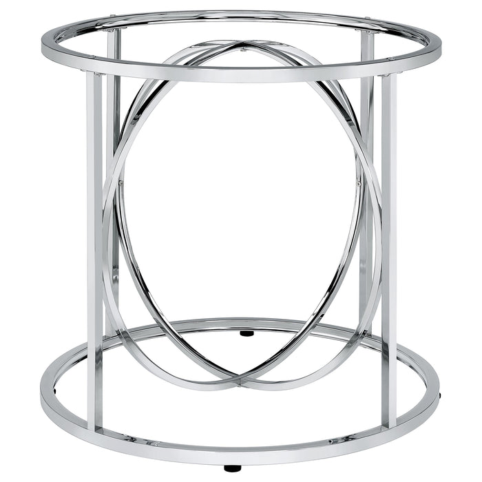 Levy Loop Metal Dining Table Base Chrome