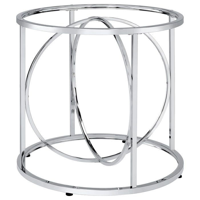 Levy Loop Metal Dining Table Base Chrome