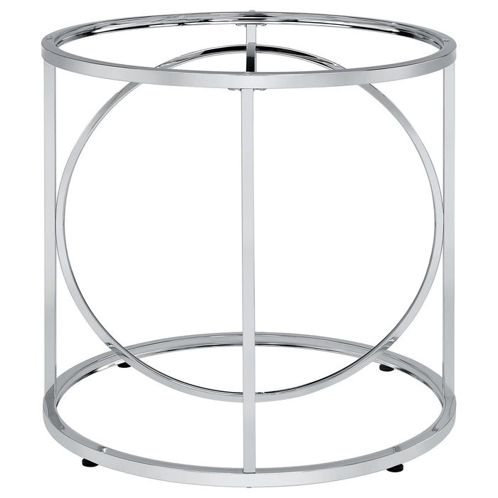 Levy Loop Metal Dining Table Base Chrome