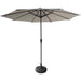 Giga patio market umbrella with UV-resistant waterproof canopy, 8 steel ribs, providing shade and protection for outdoor spaces.