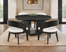 Leandro 5-piece round dining set with arm chairs in burnished black by CoasterEveryday