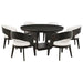 Leandro 7-piece round dining set with arm chairs in burnished black by CoasterEveryday