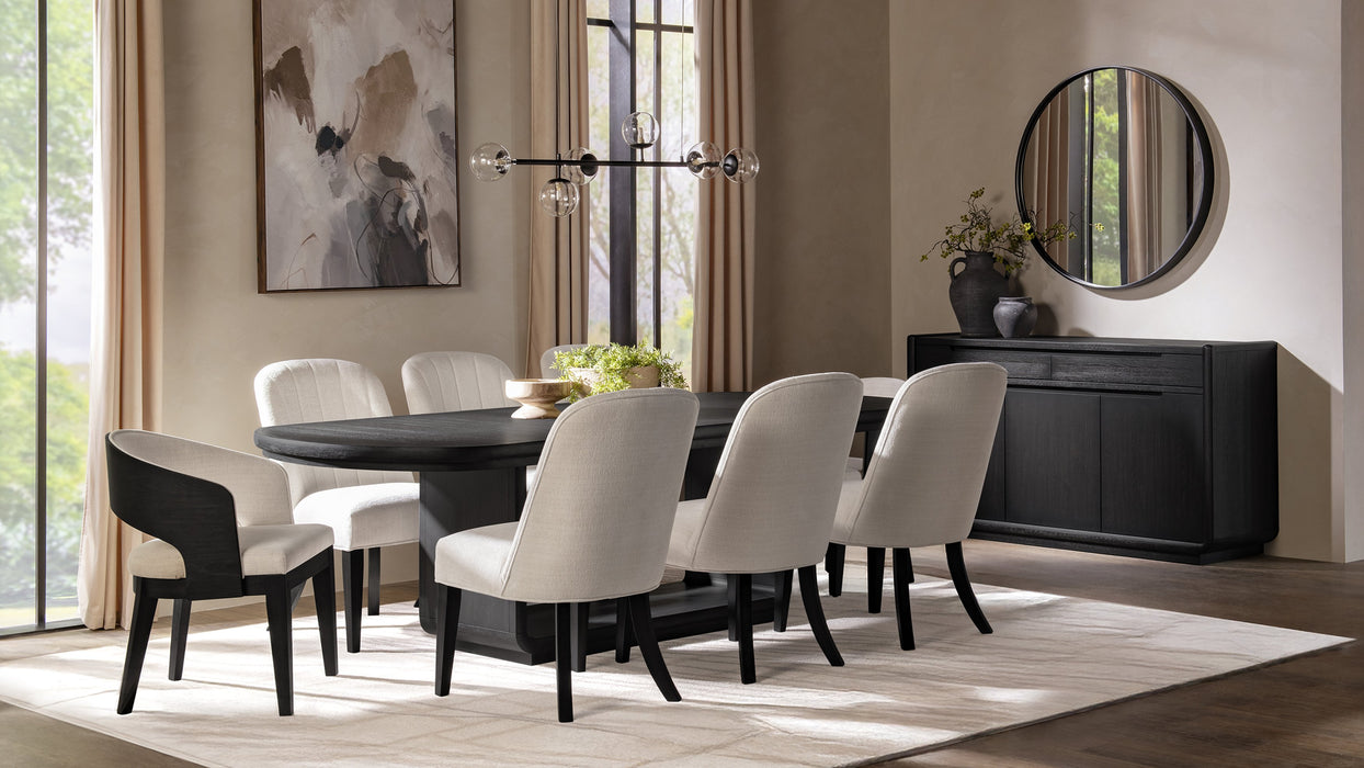Leandro 9-piece Rectangular Dining Table Set Burnished Black