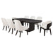 CoasterEveryday Leandro 9-piece rectangular dining table set in burnished black with matching chairs and table, modern furniture for dining room