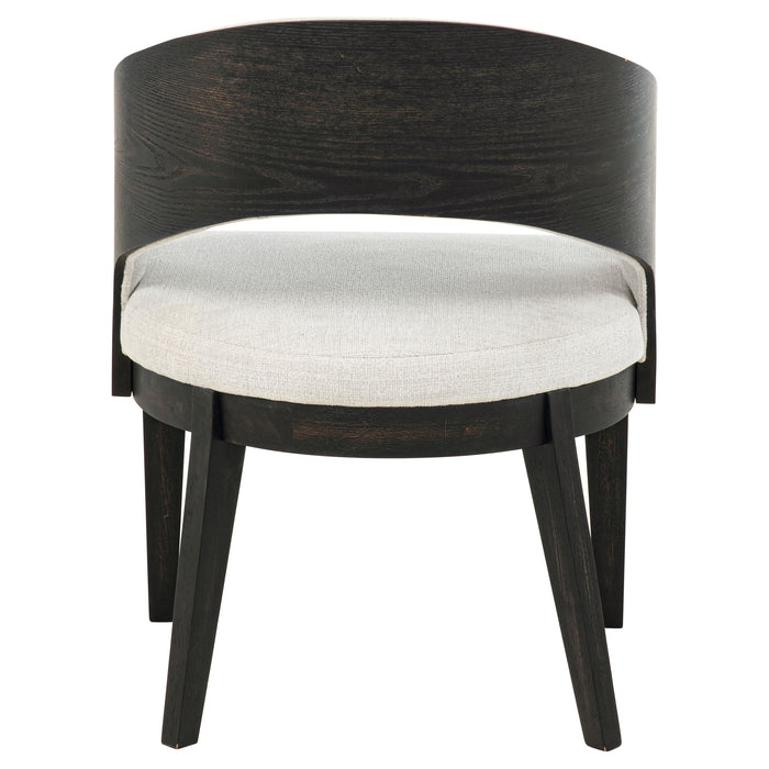 Leandro Upholstered Dining Arm Chair Cream (Set of 2)