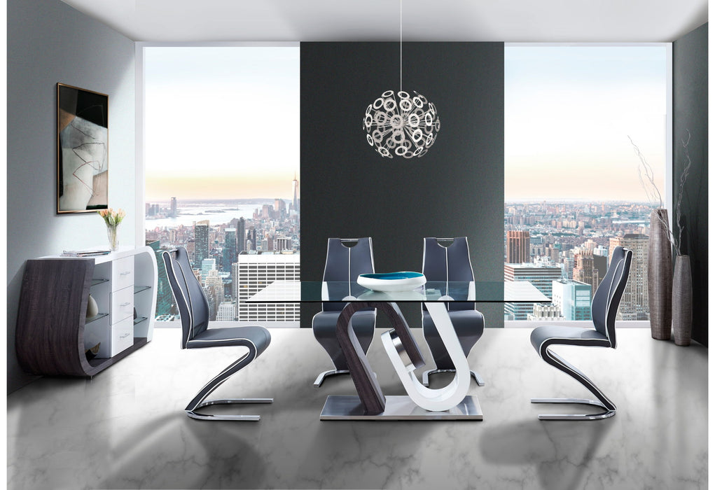 D4127 - 7 Piece Dining Room Set (Dining Table And 6 Dinning Chairs) - Silver