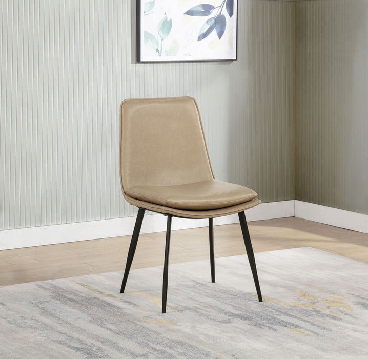 Ortega Upholstered Dining Side Chair Tan (Set of 2)