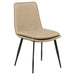 Set of two Ortega upholstered dining side chairs in tan fabric by CoasterEveryday, featuring padded seats and sleek wooden legs.