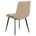 Set of two Ortega upholstered dining side chairs in tan with wooden legs, featuring cushioned seats and backrests for comfortable dining.