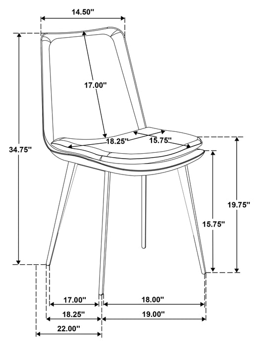 Ortega Upholstered Dining Side Chair Coffee (Set of 2)