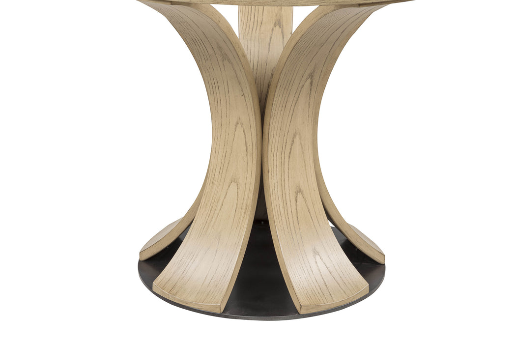 Naser Round Tulip Dining Table Base Light Oak