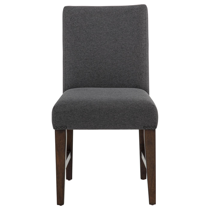 Naser Parsons Dining Side Chair Grey and Dark Walnut (Set of 2)