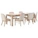 Weathered mango wood Solano 7-piece extension dining table set by CoasterEveryday, showcasing a sturdy, stylish furniture design.