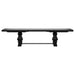 Florence 7-piece 126-inch extension dining table set in distressed black with matching chairs, by CoasterEveryday furniture.