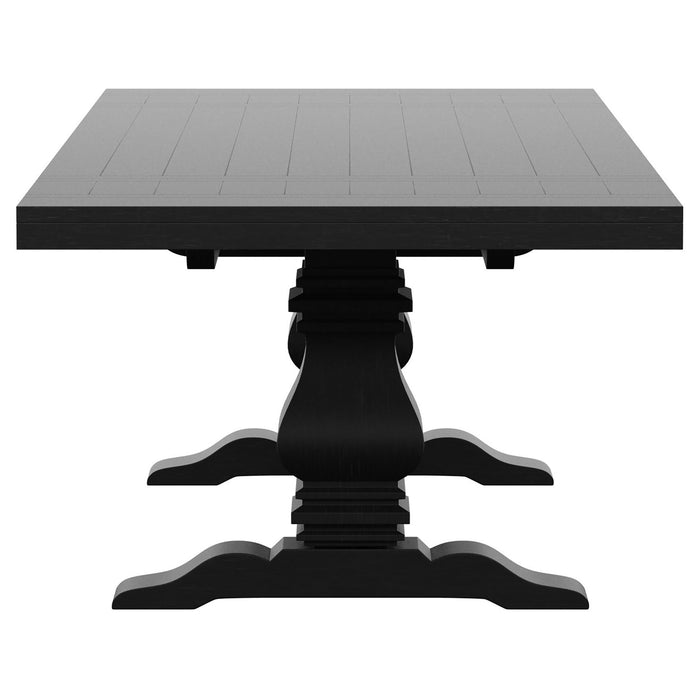 Florence 7-piece 126-inch Extension Dining Table Set Distressed Black