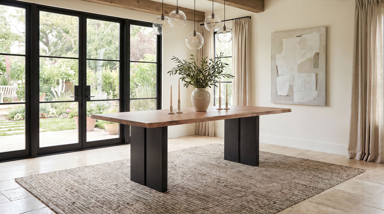Bradshaw 80-inch Live Edge Wood Dining Table Natural Acacia