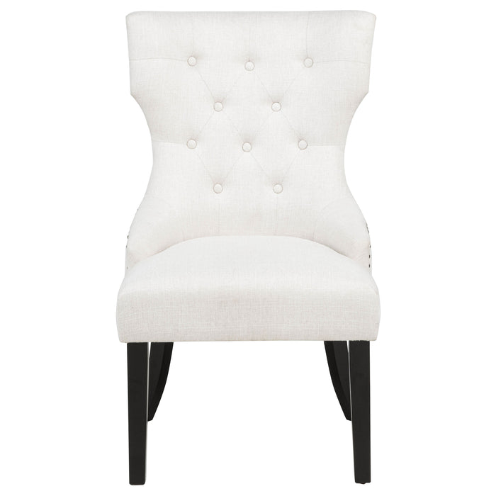 Baney Fabric Upholstered Dining Side Chair Cream and Black