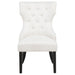 CoasterEveryday Baney fabric upholstered dining side chair with cream and black upholstery, showcasing a modern furniture design.