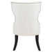 Cream and black Baney fabric upholstered dining side chair by CoasterEveryday with a modern design and cushioned seat.
