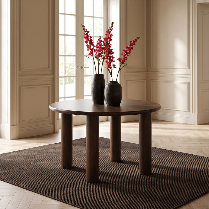 Faulkner 48-inch Round Wood Dining Table Brown Oak