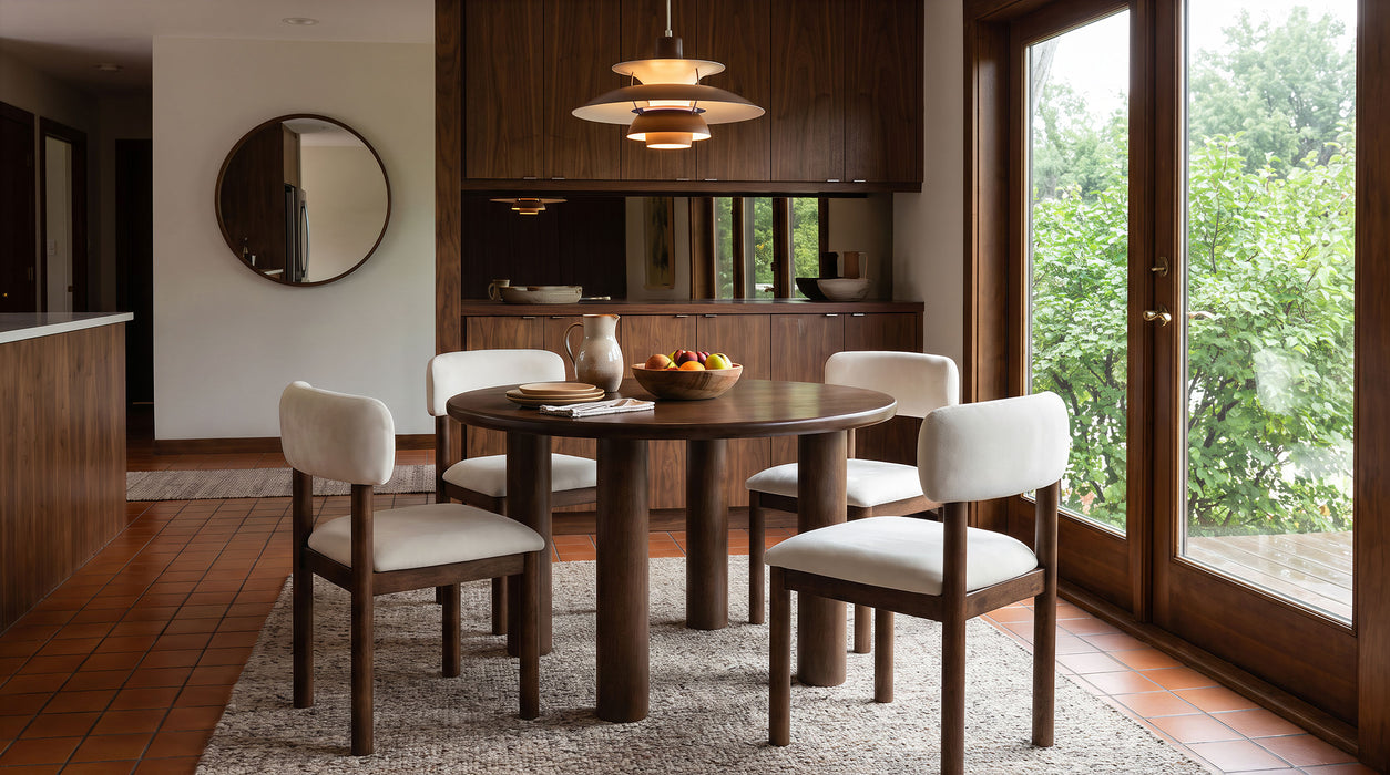Faulkner 48-inch Round Wood Dining Table Brown Oak