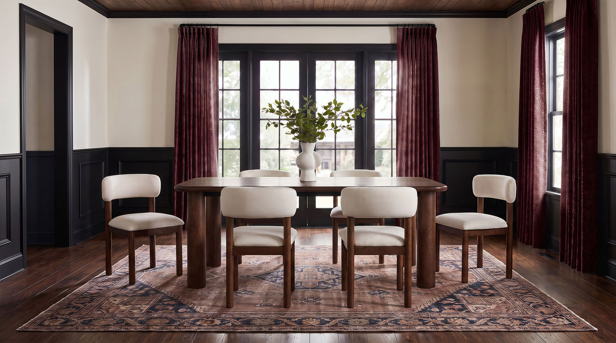 Faulkner 7-piece 84-inch Extension Dining Set Cream