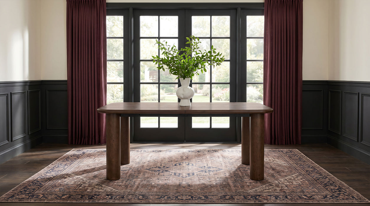 Faulkner 84-inch Extension Wood Dining Table Brown Oak