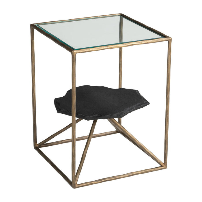 24" Iron Pedestal End Table - Brass