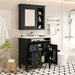 Giga bathroom vanity with medicine cabinet, modern storage cabinet featuring two soft-close doors and four drawers, sleek design.