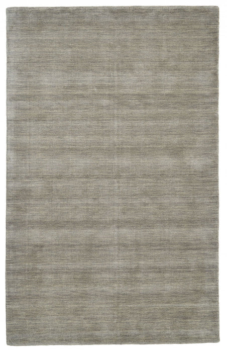 8' x 11' Wool Hand Woven Area Rug - Gray And Ivory