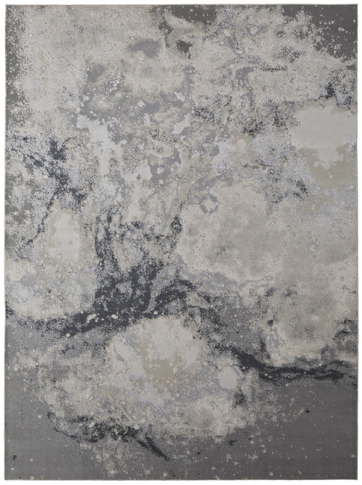 12' x 15' Abstract Rectangle Area Rug - Gray