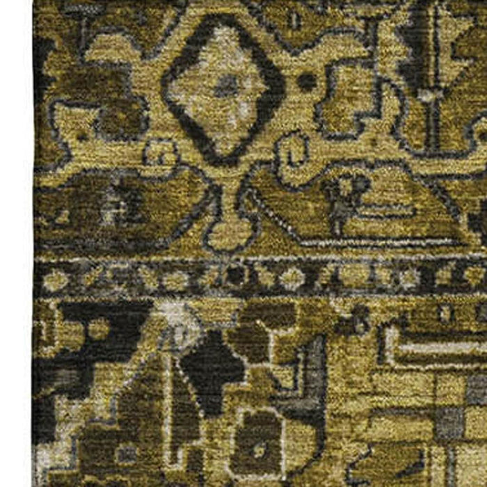 10' X 14' Oriental Washable Area Rug With UV Protection (649708) - Brown / Gray / Ivory
