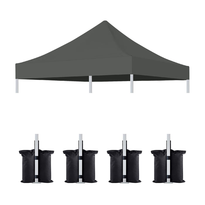 Giga canopy replacement top with 4 pack W8 bags for pop-up tent cover, durable fabric, no frame included.