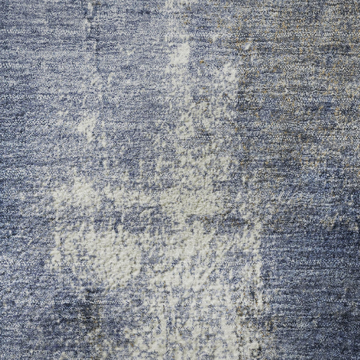 10' X 14' Abstract Washable Area Rug With UV Protection (709998) - Navy Blue / Charcoal / Ivory