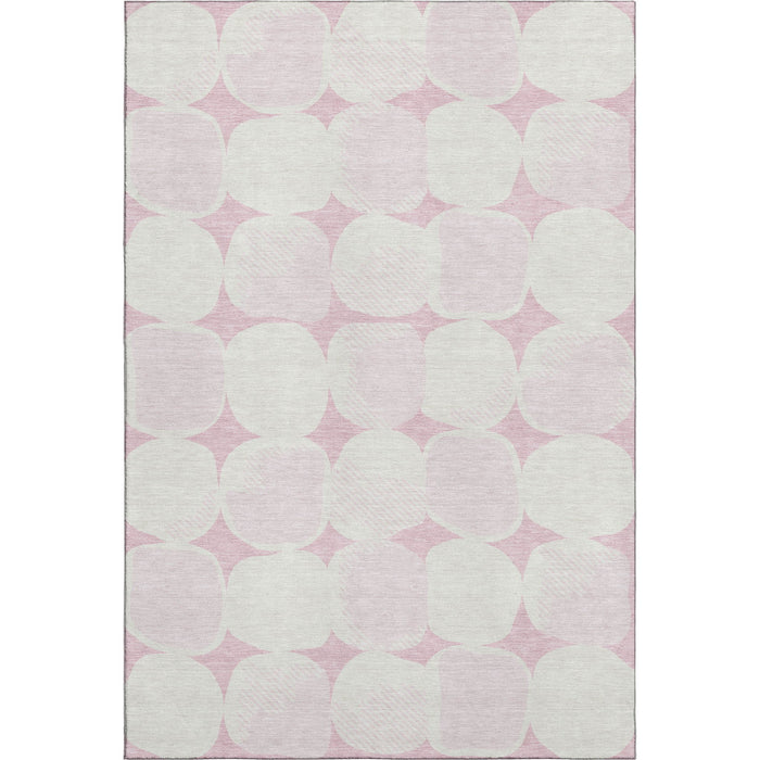 10' X 14' Abstract Geometric Washable Area Rug With UV Protection (669228) - Pink / Ivory