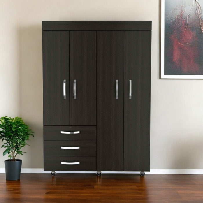 47" Three Drawer Combo Dresser - Black